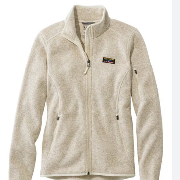 L.L.Bean Women's Sweater Fleece Full Zip in Sailcloth Cream Jacket Size 1X Reg - Picture 1 of 10
